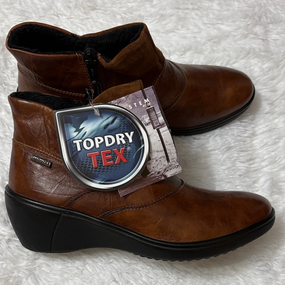 NWT Romika Brown Top Dry Tex Booties In Size 37 US 6-6.5